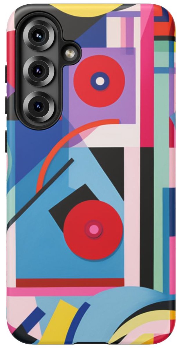 Abstracte Geometrische Vormen in Felle Kleuren – Telefoonhoesje Geschikt voor Samsung Galaxy S25 Plus