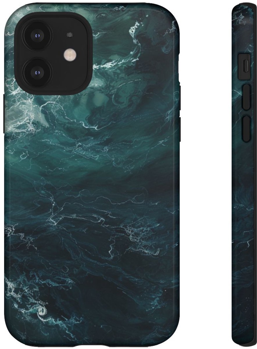 Donkere Waterdiepte Abstracte Kunst – Telefoonhoesje Geschikt voor iPhone 12