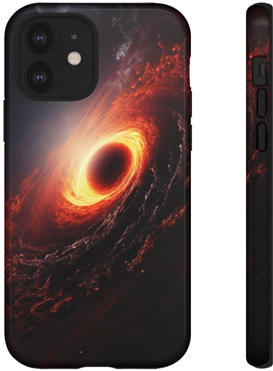 Vurige Zwarte Gat in de Ruimte – Telefoonhoesje Geschikt voor iPhone 12