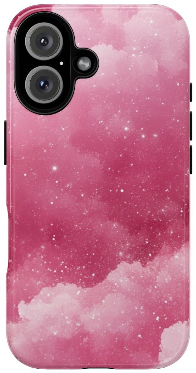 Roze Glitterwolkenstructuur – Telefoonhoesje Geschikt voor iPhone 16