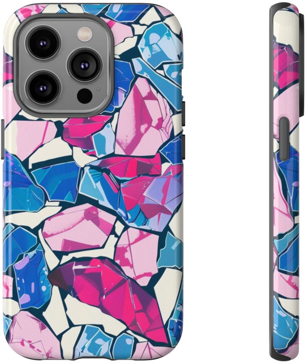 Kleurrijk Kristalpatroon – Telefoonhoesje Geschikt voor iPhone 14 Pro