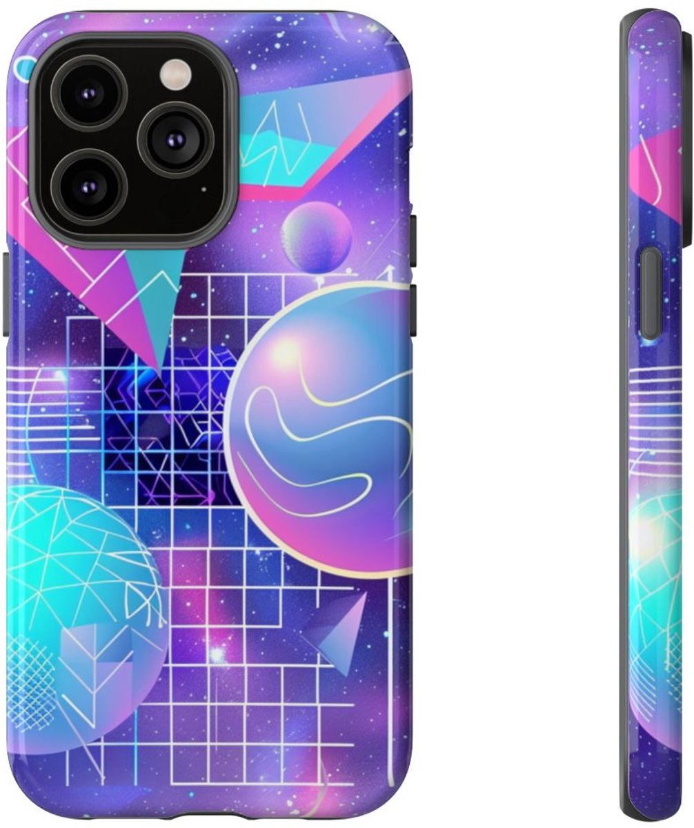 Abstract Geometrisch Ruimteontwerp – Telefoonhoesje Geschikt voor iPhone 14 Pro Max