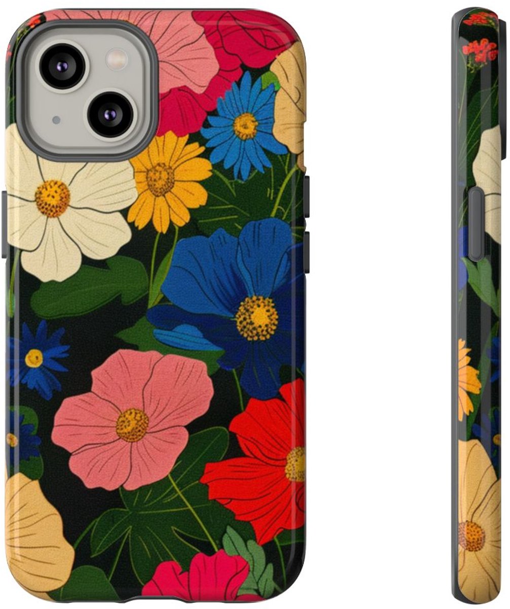 Kleurrijk Bloemenpatroon – Telefoonhoesje Geschikt voor iPhone 14