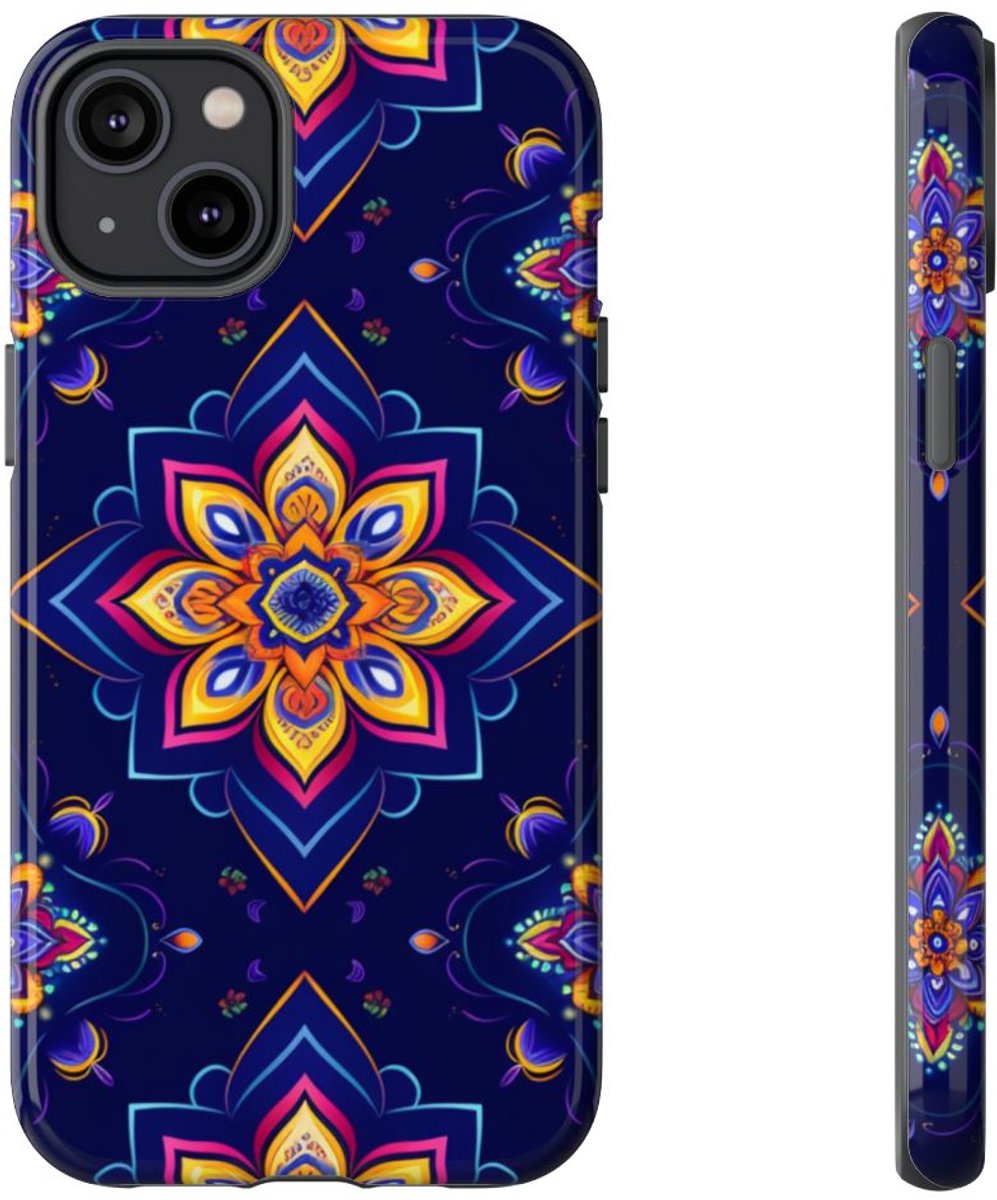 Kleurrijk Mandala Bloemenpatroon – Telefoonhoesje Geschikt voor iPhone 14 Plus