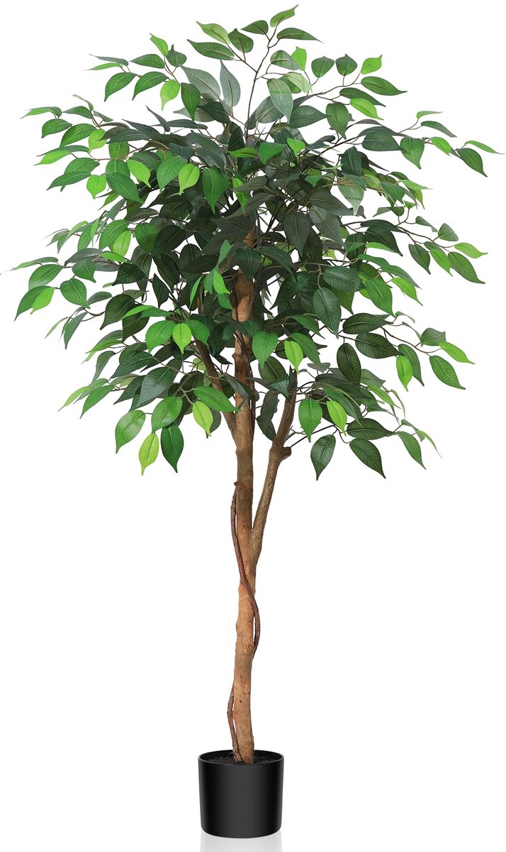 Ibenzoa® Kunstmatige Ficus Boom 120 cm voor Binnenhuisdecoratie en Kantoor met Levensechte Details