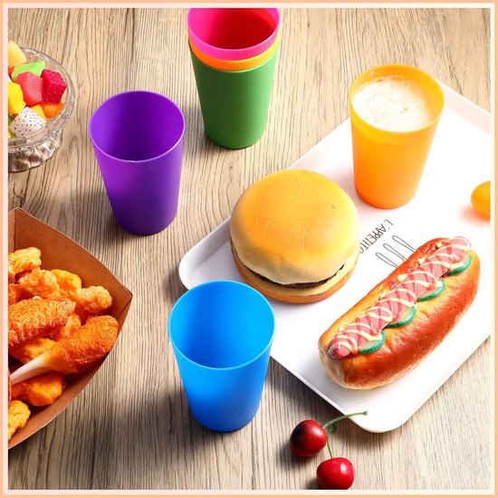Kleurrijke Plastic Drinkbekers 15‑dlg Set - Herbruikbare Cup - Feest & Thuis Drankservies - Party Supplies - Voor Gezinnen & Gasten - Mix Kleuren - 250 ml - 15 Stuks van Merkloos — afbeelding 5