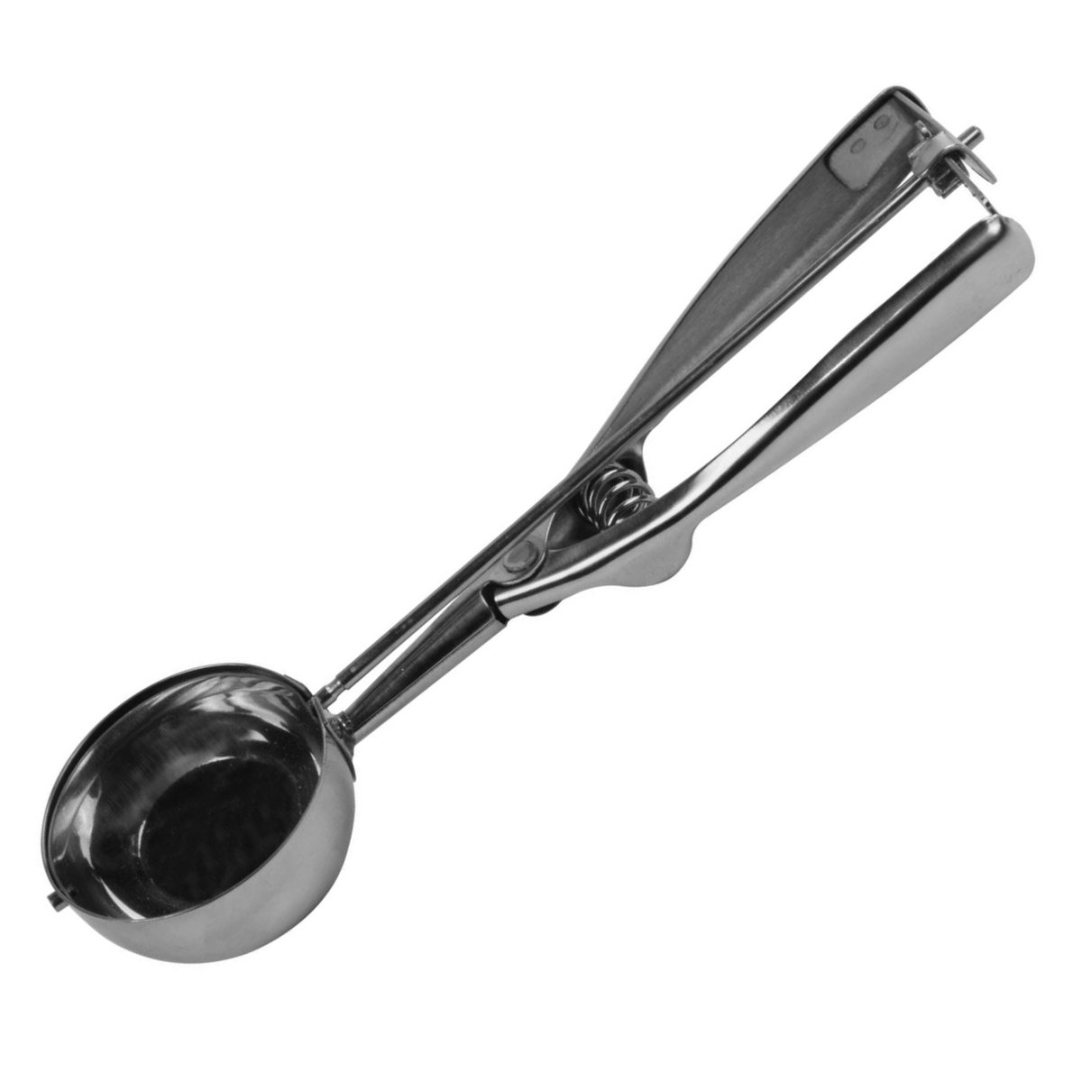IJsschep - metaal - RVS - 23 cm - IJsbollen tang met knijp mechanisme
