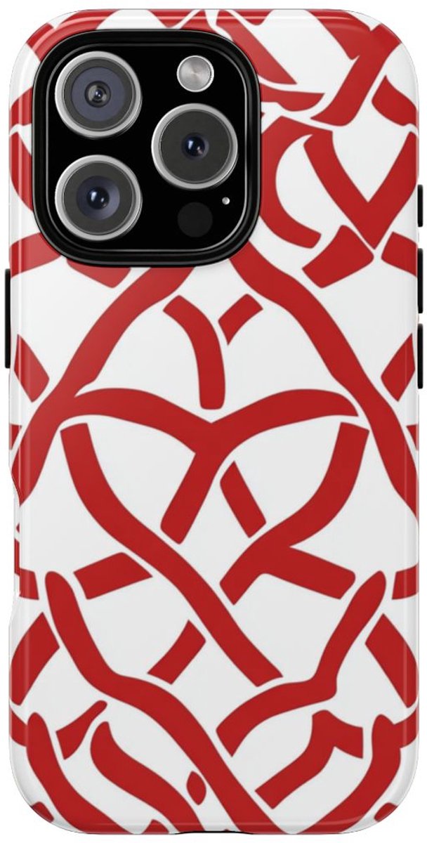 Rood Keltisch Knoopmotief – Telefoonhoesje Geschikt voor iPhone 16 Pro