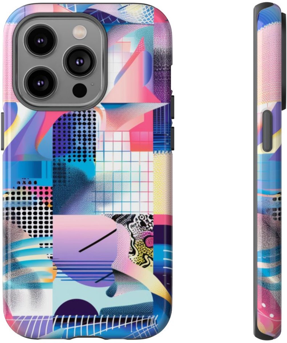 Kleurrijk Abstract Geometrisch Patroon – Telefoonhoesje Geschikt voor iPhone 14 Pro