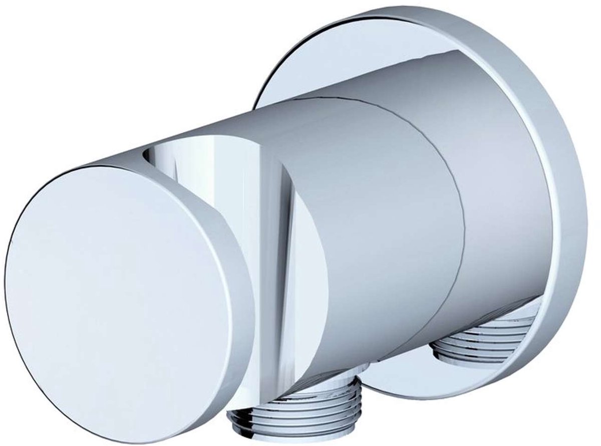 Ravak Chrome - Douche wandaansluitbocht met houder, chroom X07P206
