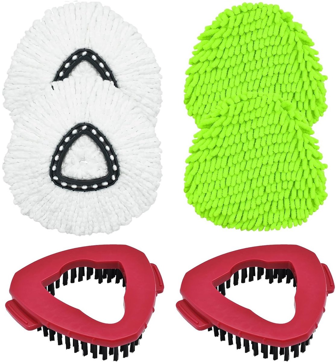 Geschikt voor vileda,ocedar microlitas mop head brush swivel dweil head driehoekig schoonmaakdoekje accessoires in totaal 6 stuks, twee stuks in elk van de drie stijlen