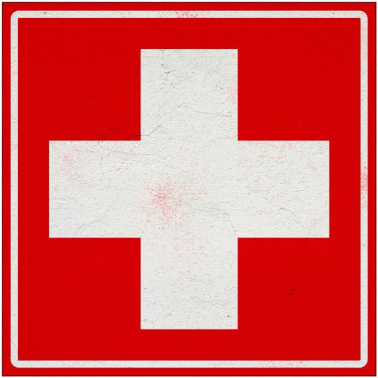 Symbool Rood Wit Rood met wit kruis bord - Sign Again - 40 x 40 cm | bol