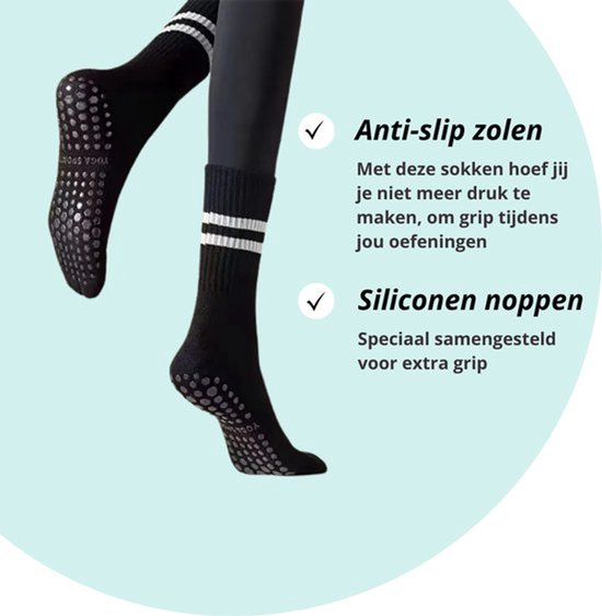 5 Paar Pilates antislip Sokken / Yoga antislip sokken van Merkloos — afbeelding 2