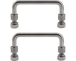 SeeRaphee (2 stuks) 135mm Opvouwbare Pull Handvat Kast Knop 304 Rvs Industriële U-vormige Handvat voor Distributie Box, Tool Box