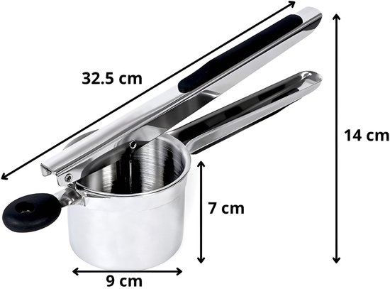 2 stuks Roestvrijstaal Potato Masher, vaatwasmachinebestendig, keukenstamper voor aardappelen en bonen