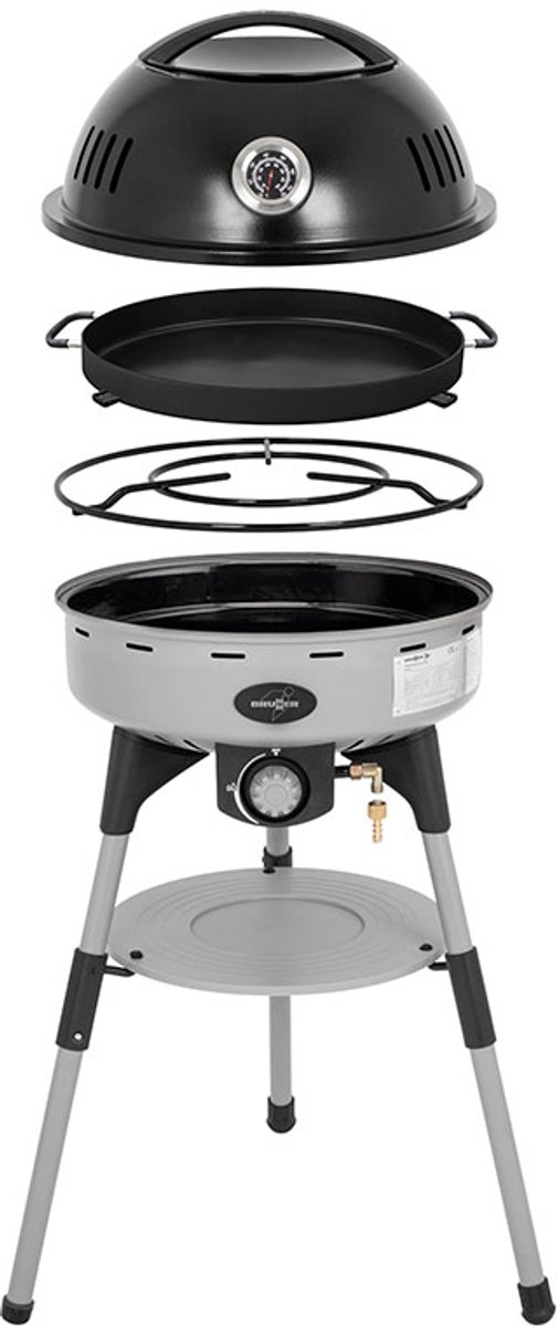 Brunner Devil BBQruiser HT Roundpan 50 - draagbare gasbarbecue 50mbar