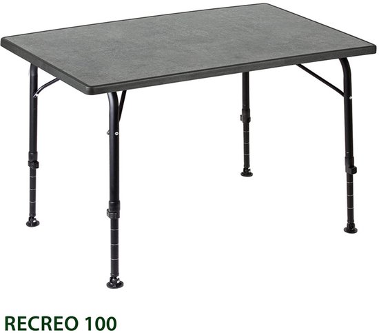 Brunner Recreo 100 - Campingtafel 100 x 68 x 50/70 cm - Sevelit blad - Verstelbare poten - Aluminium frame van Merkloos — afbeelding 4