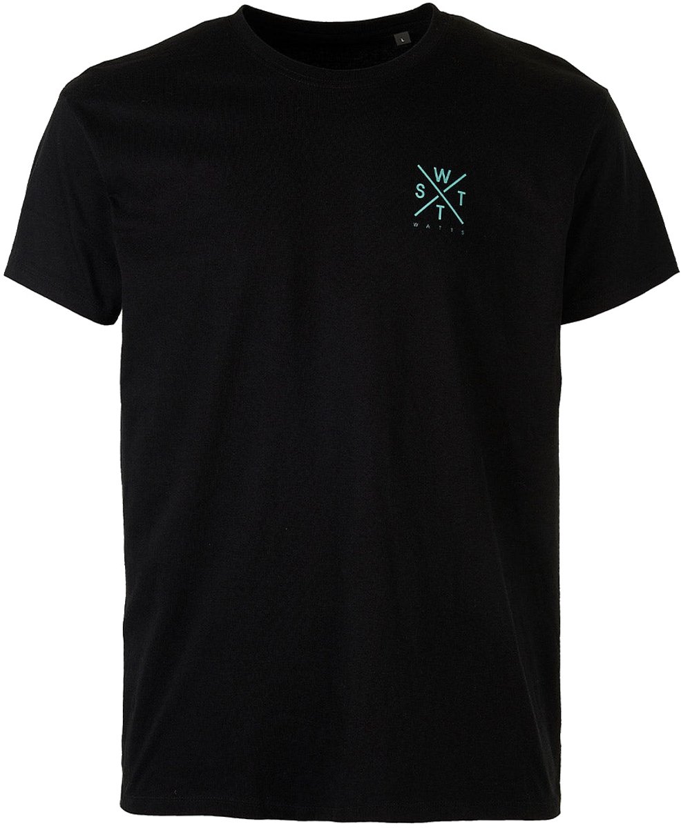 WATTS Unisex Logo Backprint T-Shirt PALM Organisch Katoen Zwart - Maat XXL