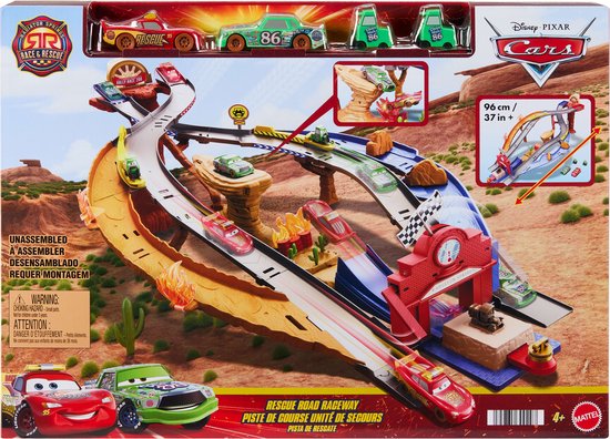Disney en Pixar Cars Radiator Springs Racen en Redden, Reddingsweg, Racebaan Speelset van Disney — afbeelding 3