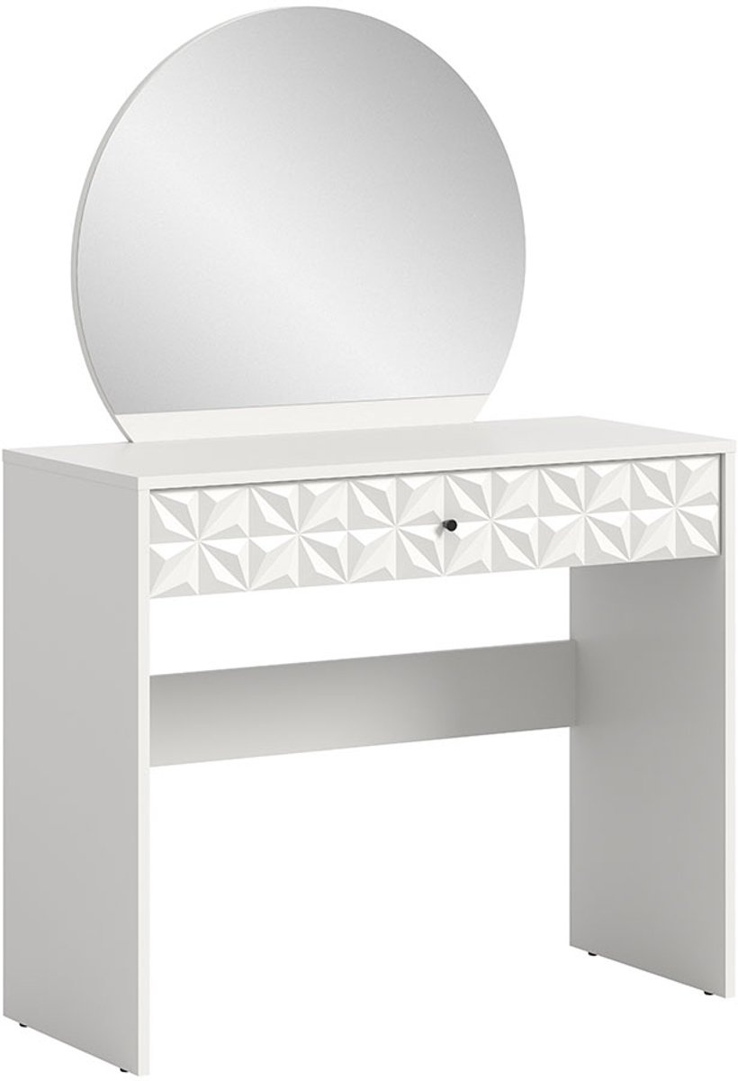 Prisma kaptafel 1 lade 1 spiegel wit.