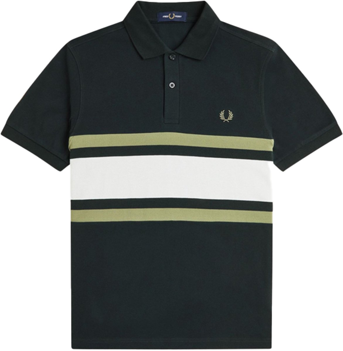 Fred Perry Panelled Polo Shirt Groen