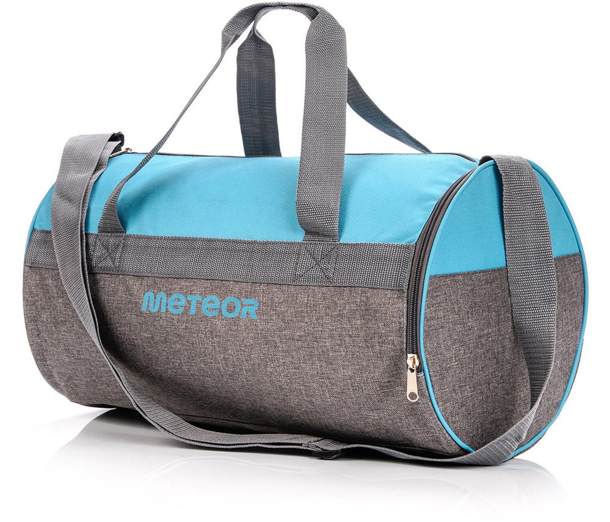 Meteor Siggy - Fitness tas - Sportuitrusting - Ideaal voor sportschool en training - Blauw / Grijs Gemêleerd
