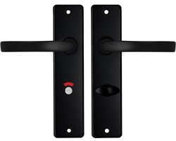 AXA Deurbeslag set Binnendeur - Edge Basic Blok - Deurkruk Zwart - voor toilet/badkamer TL63-8 - Deurklink met schild