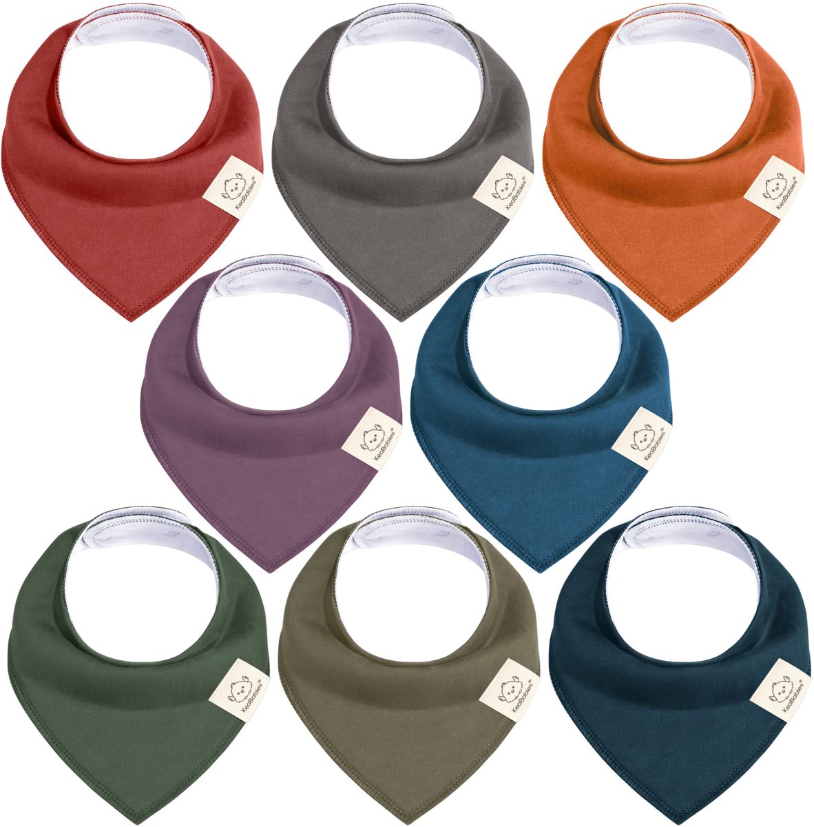 Image of 8-pack baby-slabbetjes voor jongens en meisjes - Unisex baby-slabbetjes, superabsorberende baby-slabbetjes, biologische katoenen baby-slabbetjes, babysjaals voor baby's, kwijlslabbetjes (Thunder)