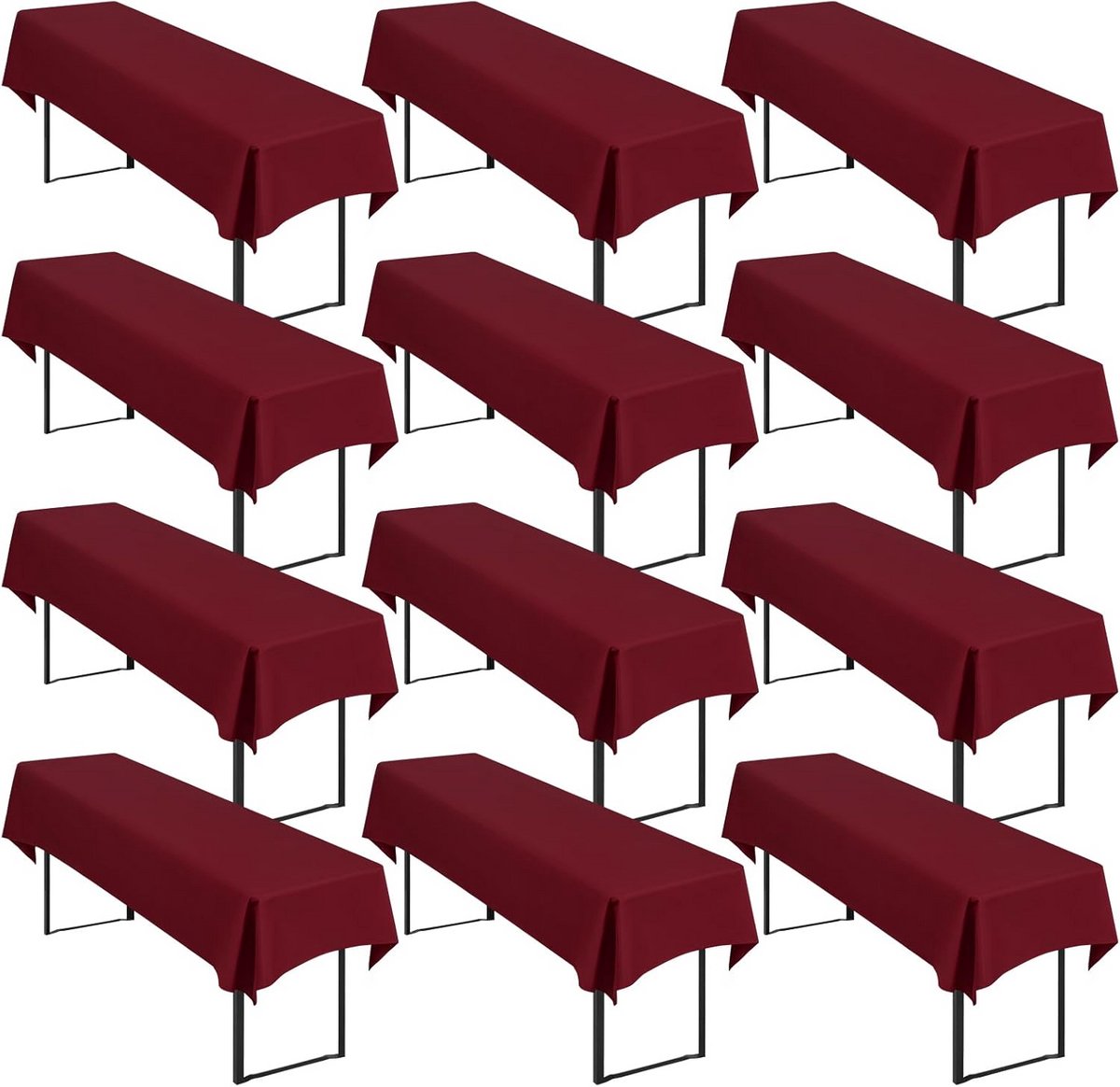 12-Pack Premium Biertafelkleed Universeel Rechthoekig Polyester Voor 50cm en 70cm Tafels