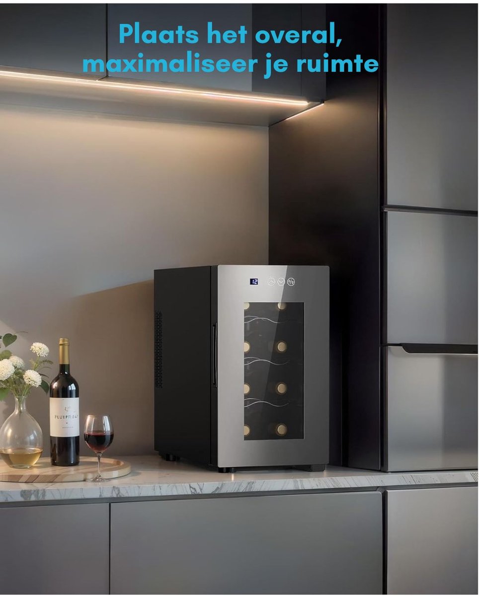 Groupe SEB DnA® Wijnkoelkast Zwart 53cm x 28cm x 49cm - afbeelding 3
