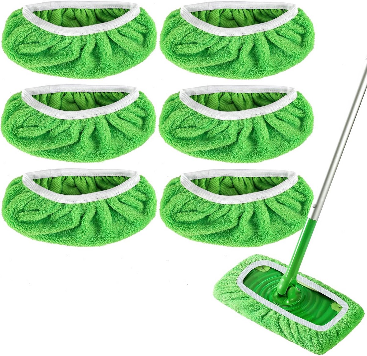 Herbruikbare microvezel dweilpads 6 stuks voor Swiffer - nat en droog vloerreinigen