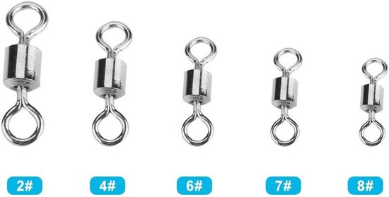Vissen Swivel Set - 210 Stuks Roestvrij Staal - Viswartel Snap Lager - Wartelaansluiting - Vistentoeslagen van VISSEN — afbeelding 4