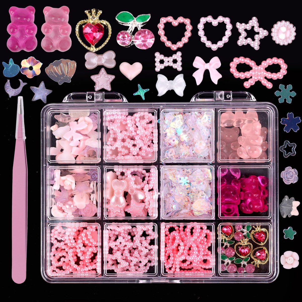 3D Nageldecoraties - Diverse Vormen - Inclusief Pincet