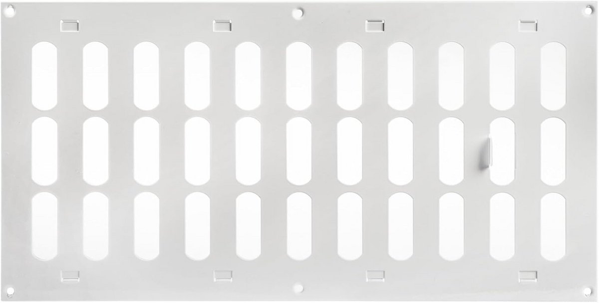 Verstelbare Ventilatieafdekking Wit 40x20 cm - Metalen Rooster voor Verwarming, Koeling en Ventilatie - Binnen en Buiten