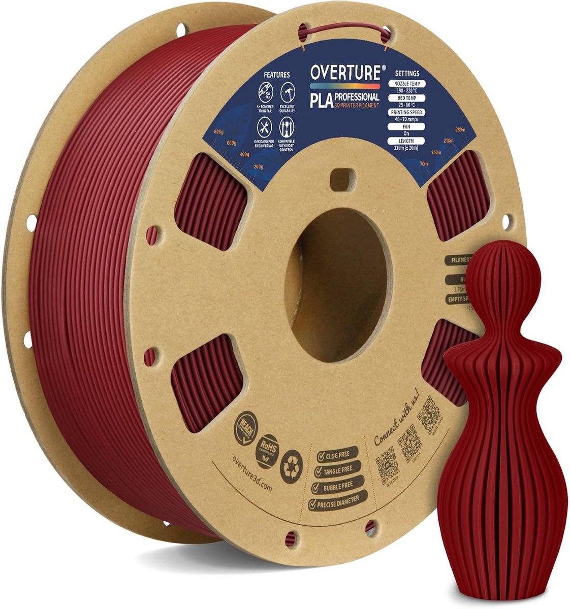 Taaiheid Verbeterd PLA+ Filament 1,75 mm - 1 kg Rol voor 3D-Printer