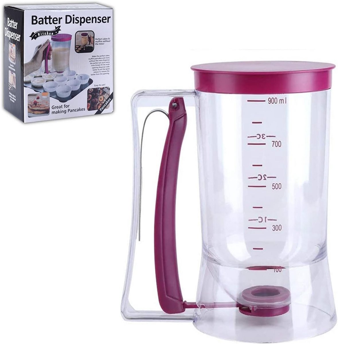 Deegdispenser Beslag Trechter voor Pannenkoeken en Cupcakes