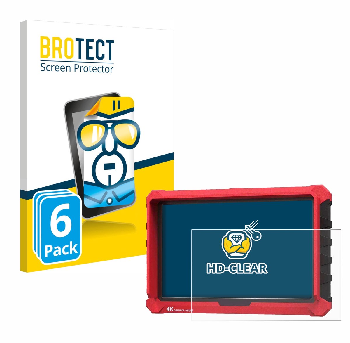 BROTECT - Screenprotector voor Lilliput A7s 7" - Folie Beschermfolie transparant 6 Stuks