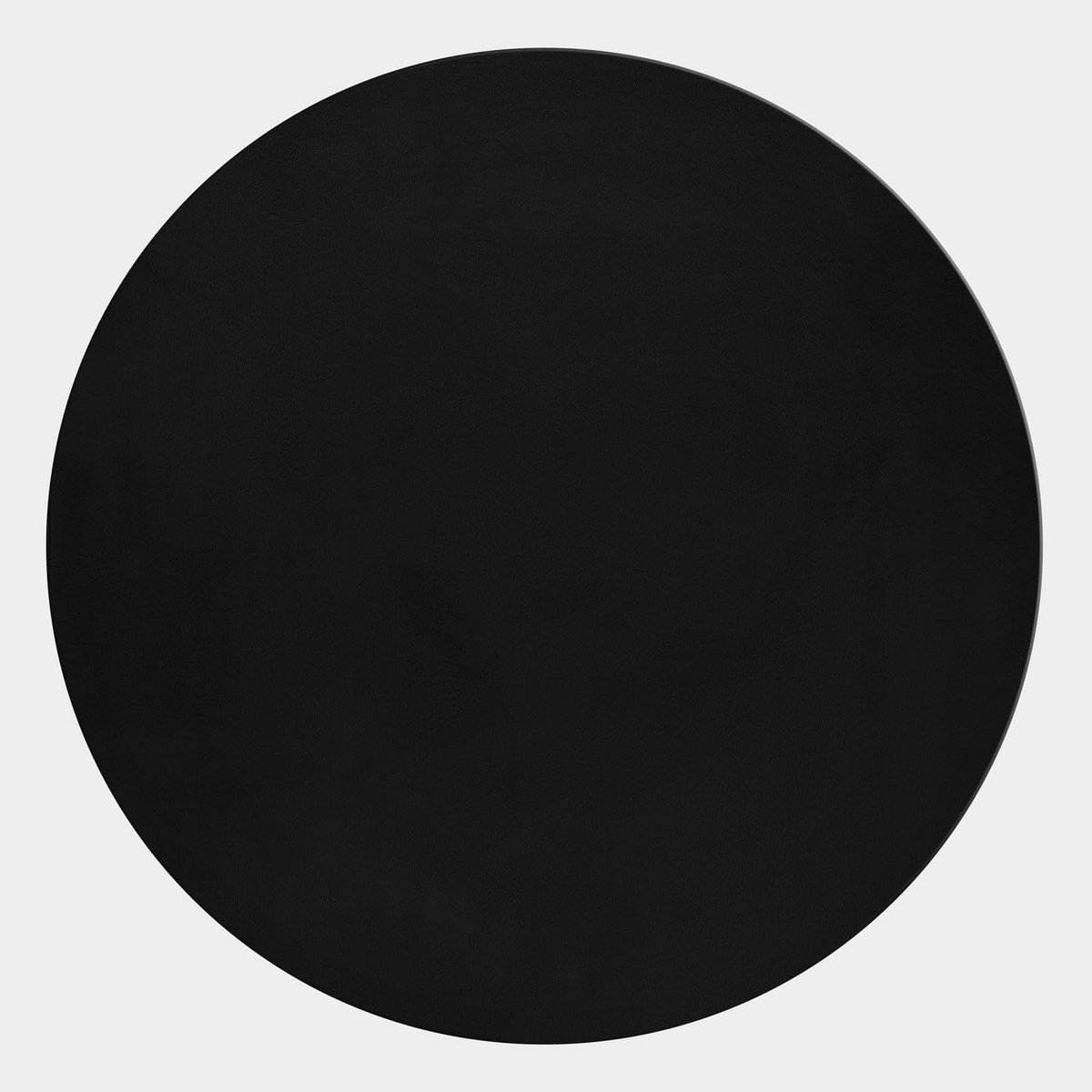 Rond Hoogpolig Tapijt Zwart 160x160 - Zacht Modern Vloerkleed Woonkamer Slaapkamer
