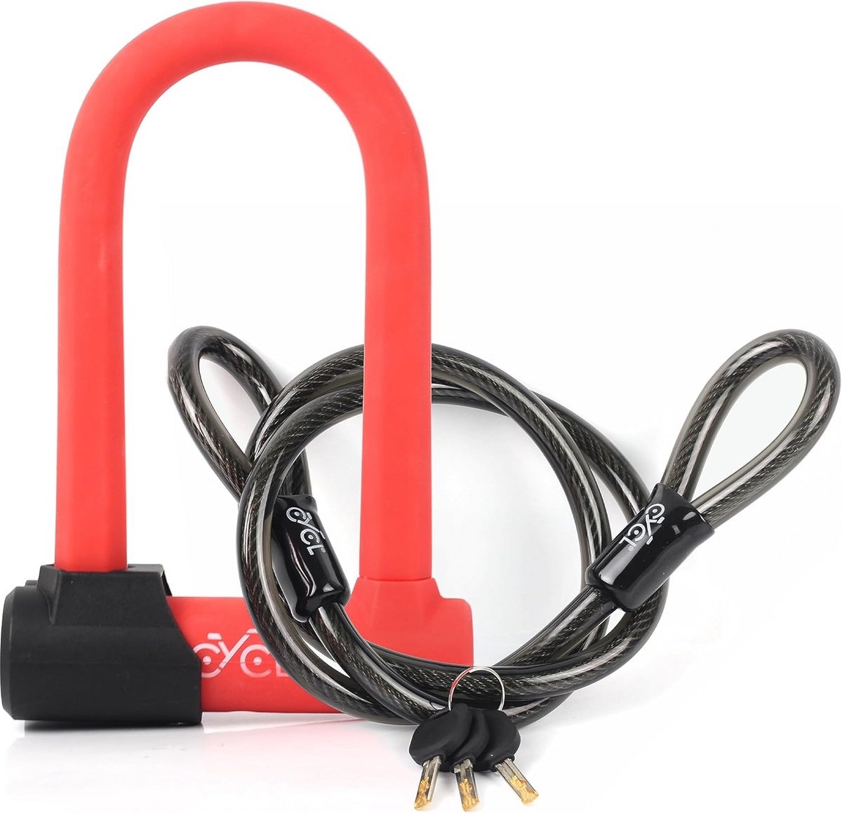 Sterk U-Slot met Beveiligingskabel voor Fiets en Scooter