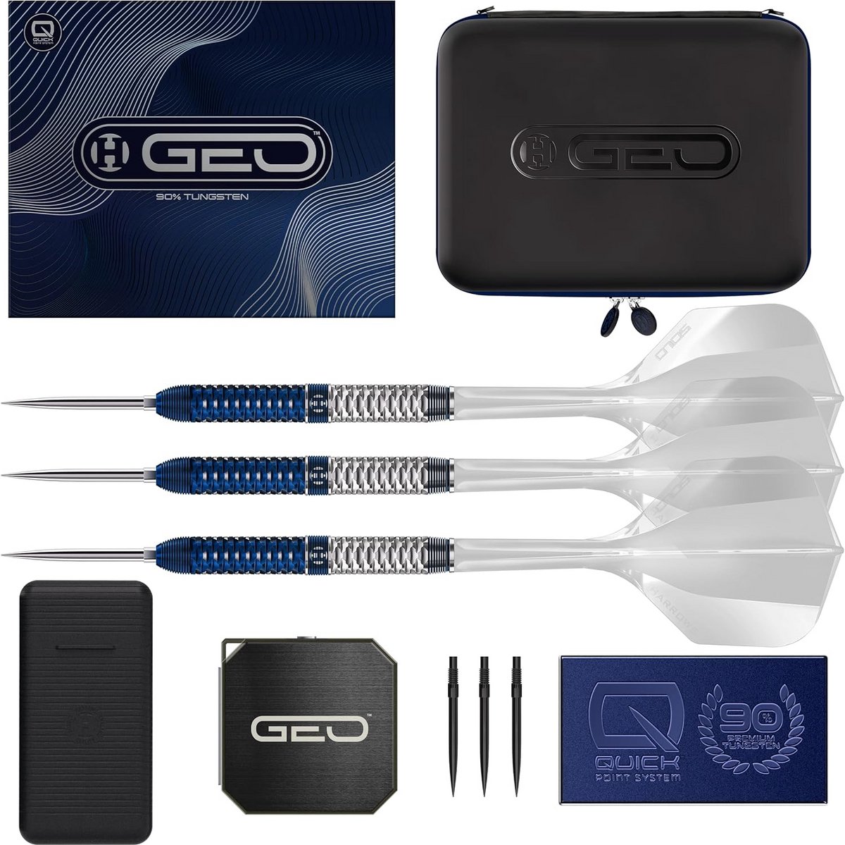Premium 90% Tungsten Steel Tip Darts Set met Geïntegreerde Flights en Assen