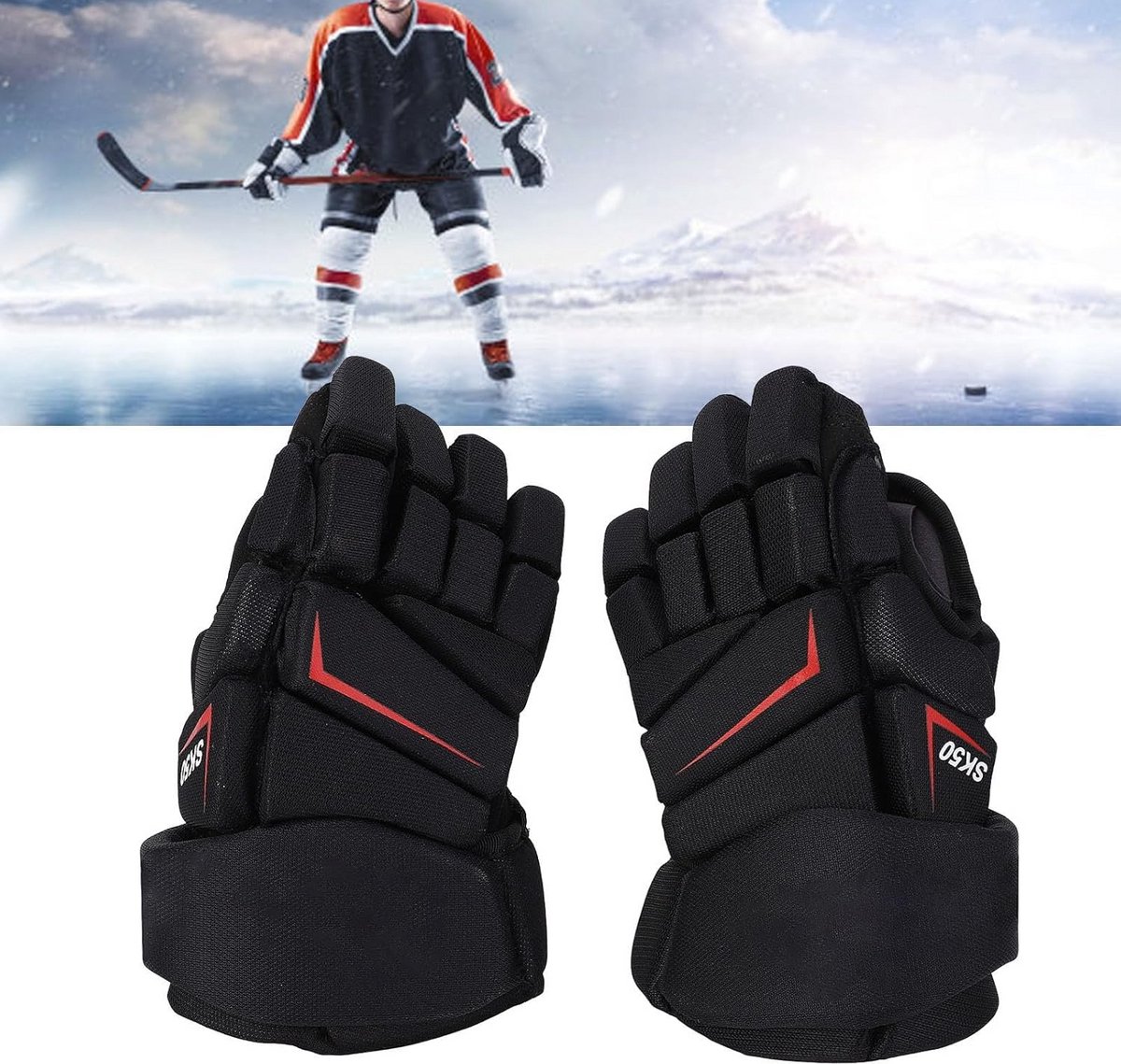 Ademende IJshockeyhandschoenen met Maximale Vingerbescherming voor Hockey