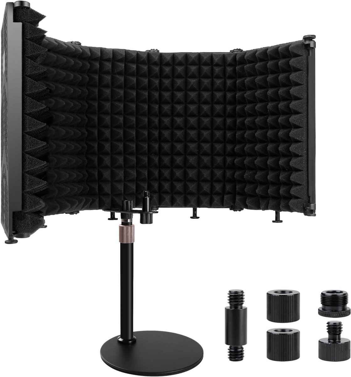 Microfoon Isolatieschild met Tafelstandaard en Popfilter - Geluidsdemping voor Opnames