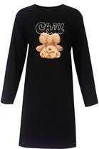 Temptation Dames Big Shirt - Lange mouwen - Katoen - Zwart - Maat L