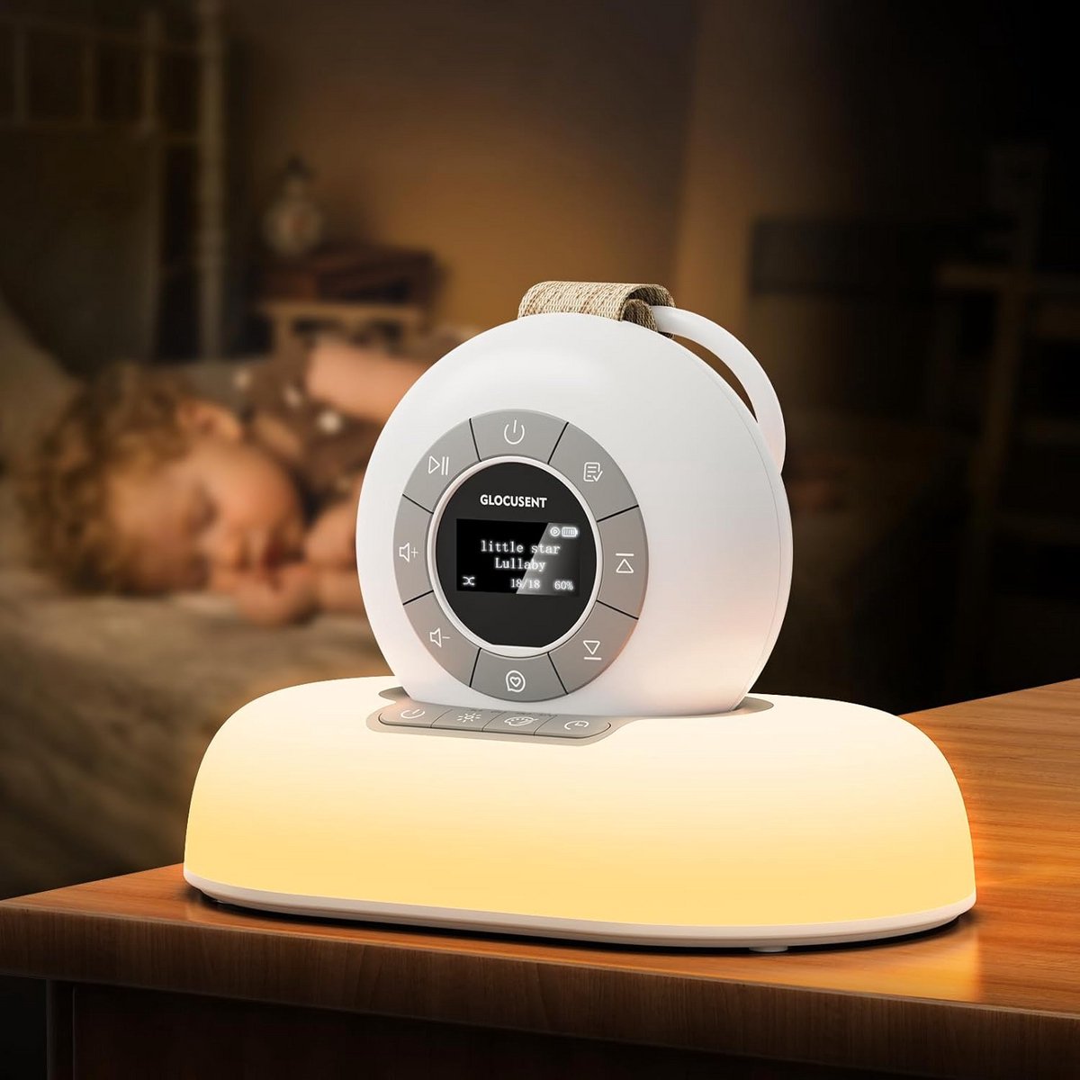 Draagbare Geluidsmachine met Witte Ruis en Basis voor Baby's Slaapcomfort