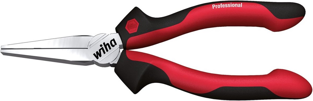 Lange platte tang met getande grijpvlakken voor draden en plaatdelen