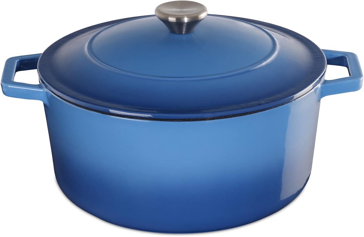 Gietijzeren Kookpan 26 cm 5.3L met Antiaanbaklaag - Geschikt voor Inductie en Oven