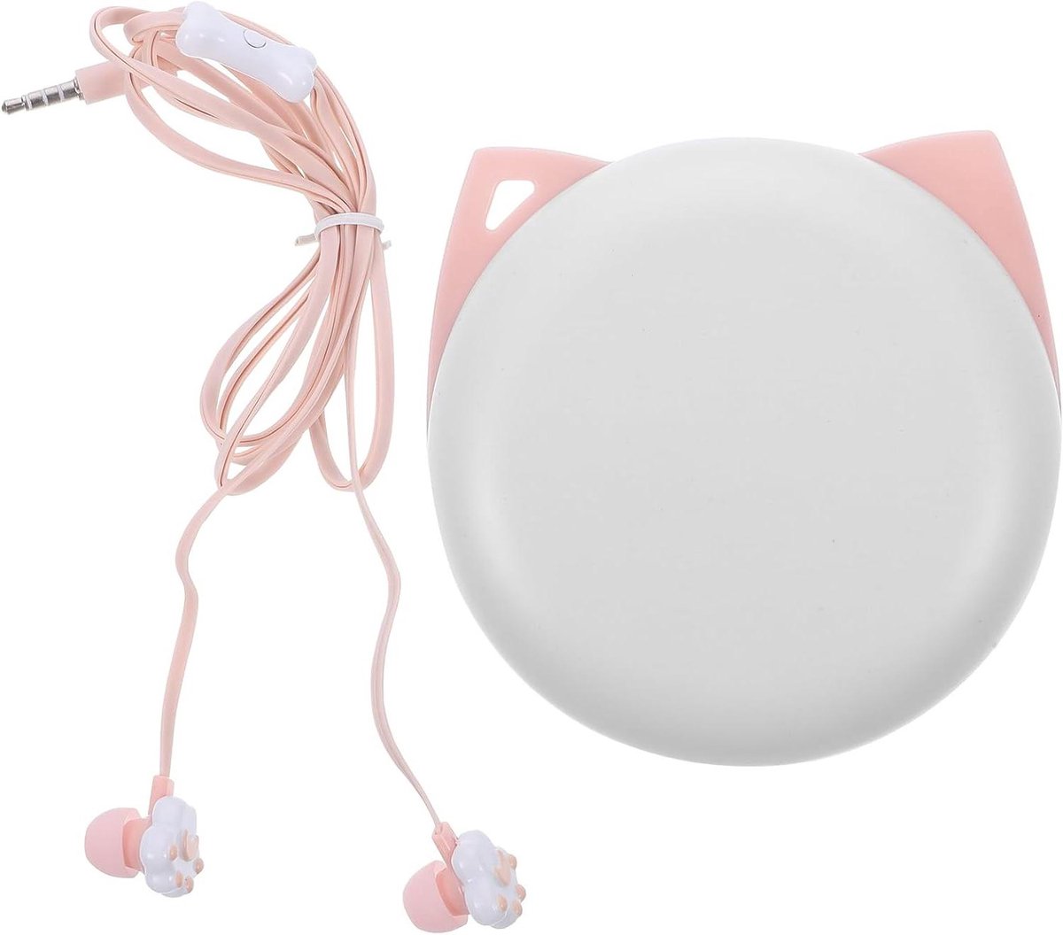 Schattige kattenoordopjes met microfoon en opbergtas - 3,5 mm bedraad - voor meisjes
