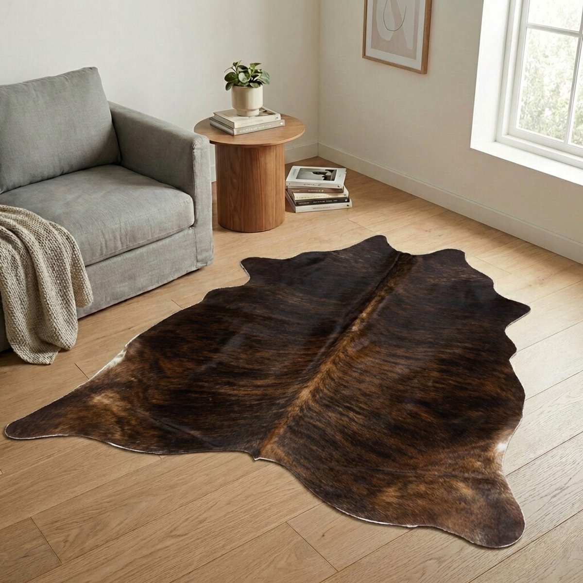 Koeienhuid Vloerkleed - Effen-solid - 206 x 181 cm - Koeienkleed / Koeienvel / Dierenvel / Dierenhuid / Koehuid Tapijt