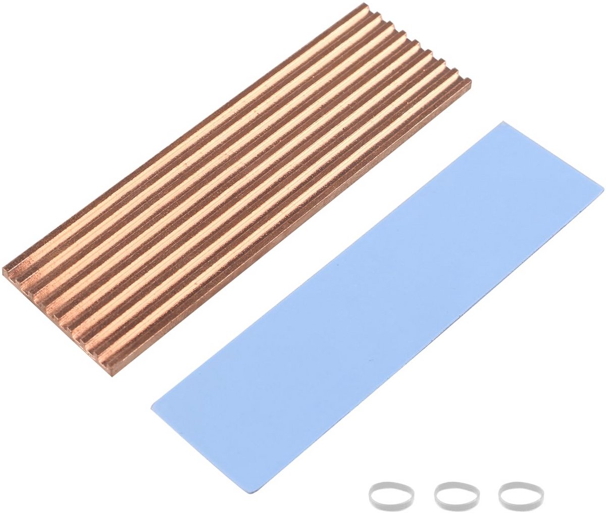 Koperen M.2 SSD Koellichaam 70x21x2mm met Thermische Pads voor NVMe, PS5 en PC/Laptop Koeling