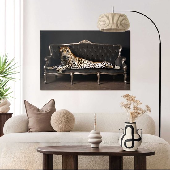 Léopard Chique Panther - Allongé - Luxe - Relax - Peinture Panneau Deco MDF 90 x 60 cm